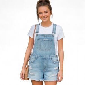Altar'd State Denim Overall Shorts Size Large